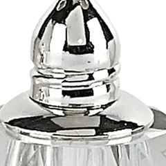 Handcrafted Optical Crystal And Silver Rounded Salt And Pepper Shakers