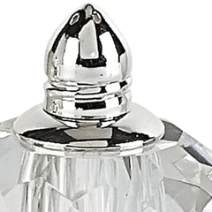 Handcrafted Optical Crystal And Silver Rounded Salt And Pepper Shakers