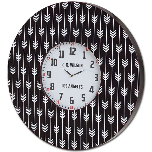 4" Circle Black And White Wood Analog Wall Clock - Homeroots