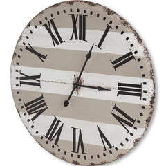 3" Circle Gray And White Wood Analog Wall Clock - Homeroots