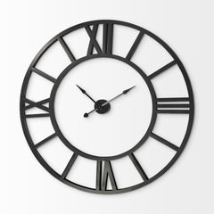 54" Round Xl Industrial Style Wall Clock With Open Face Desing - Homeroots