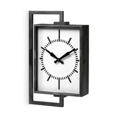 Rectangular Large Black Industrial Style Wall Clock