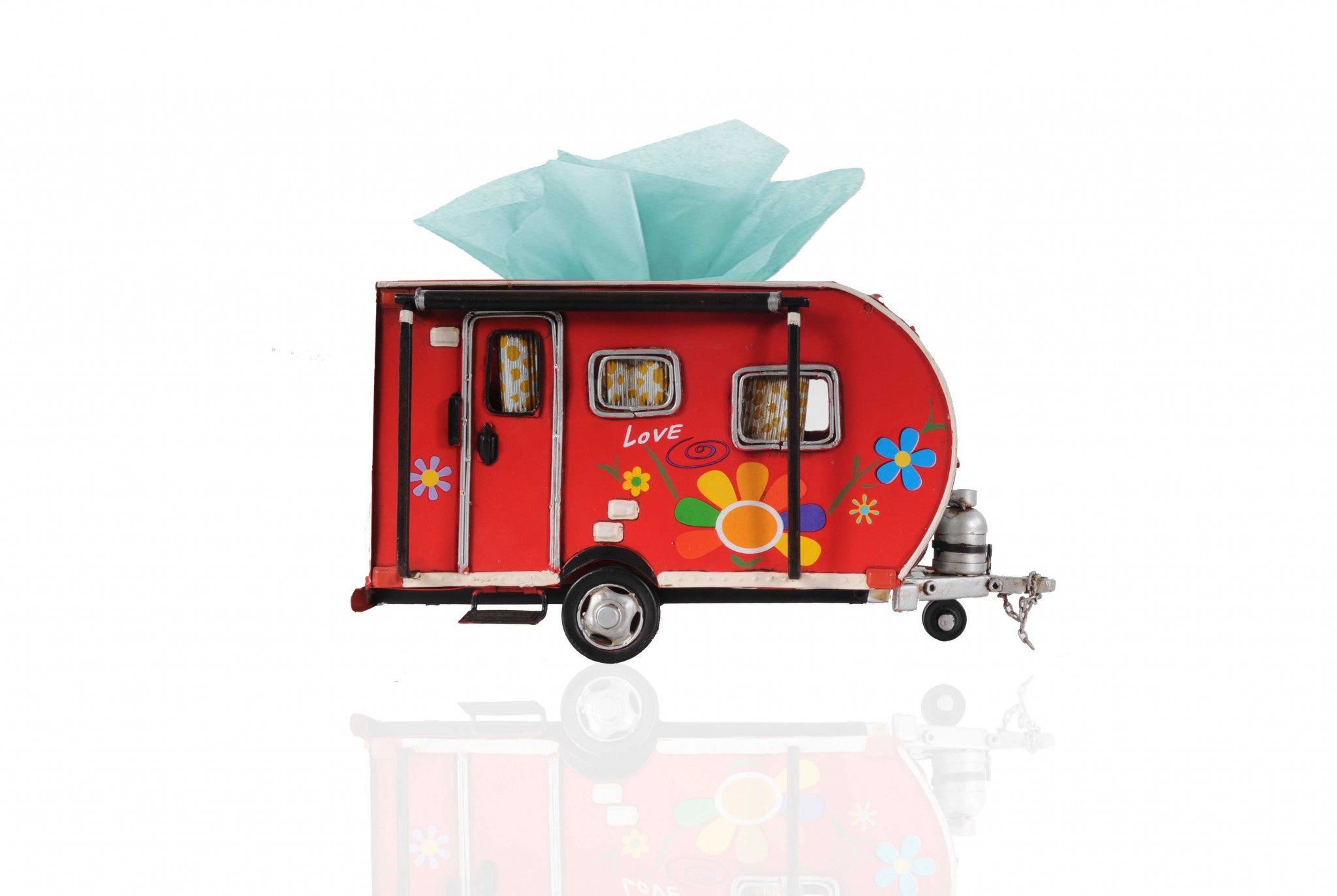 Red Camper Trailer Model Tissue Holder