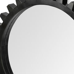 37" Round Black Metal Frame Wall Mirror - Homeroots