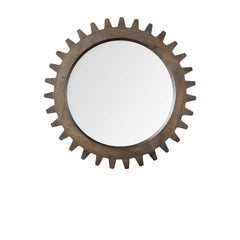 26" Round Natural Wood Frame Wall Mirror