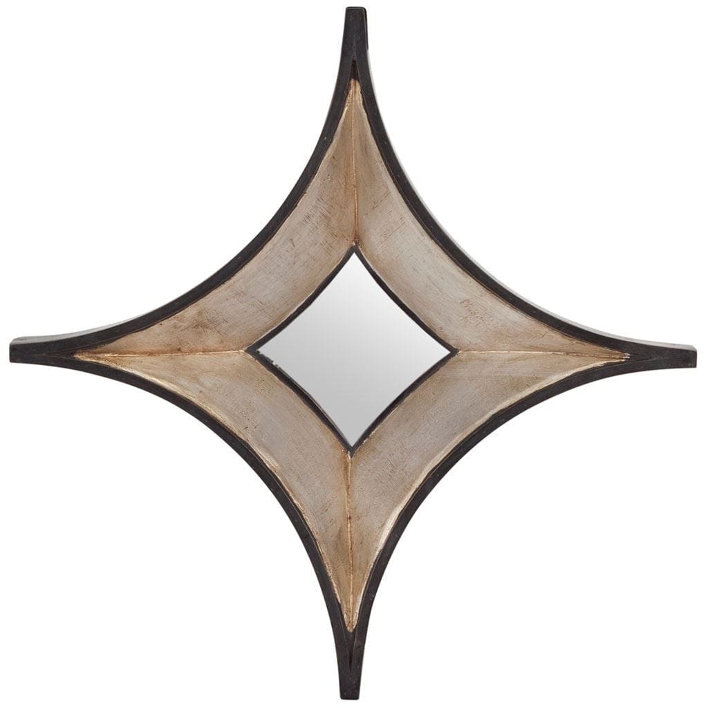 17" Dark Brown Diamond Framed Accent Mirror - Homeroots