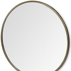 47" Round Gold Metal Frame Wall Mirror