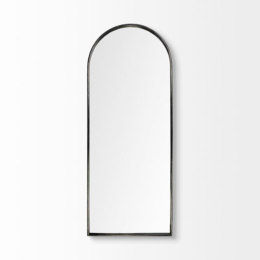 Black Arch Full Length Hanging Metal Mirror