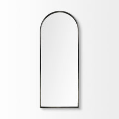 Black Arch Full Length Hanging Metal Mirror