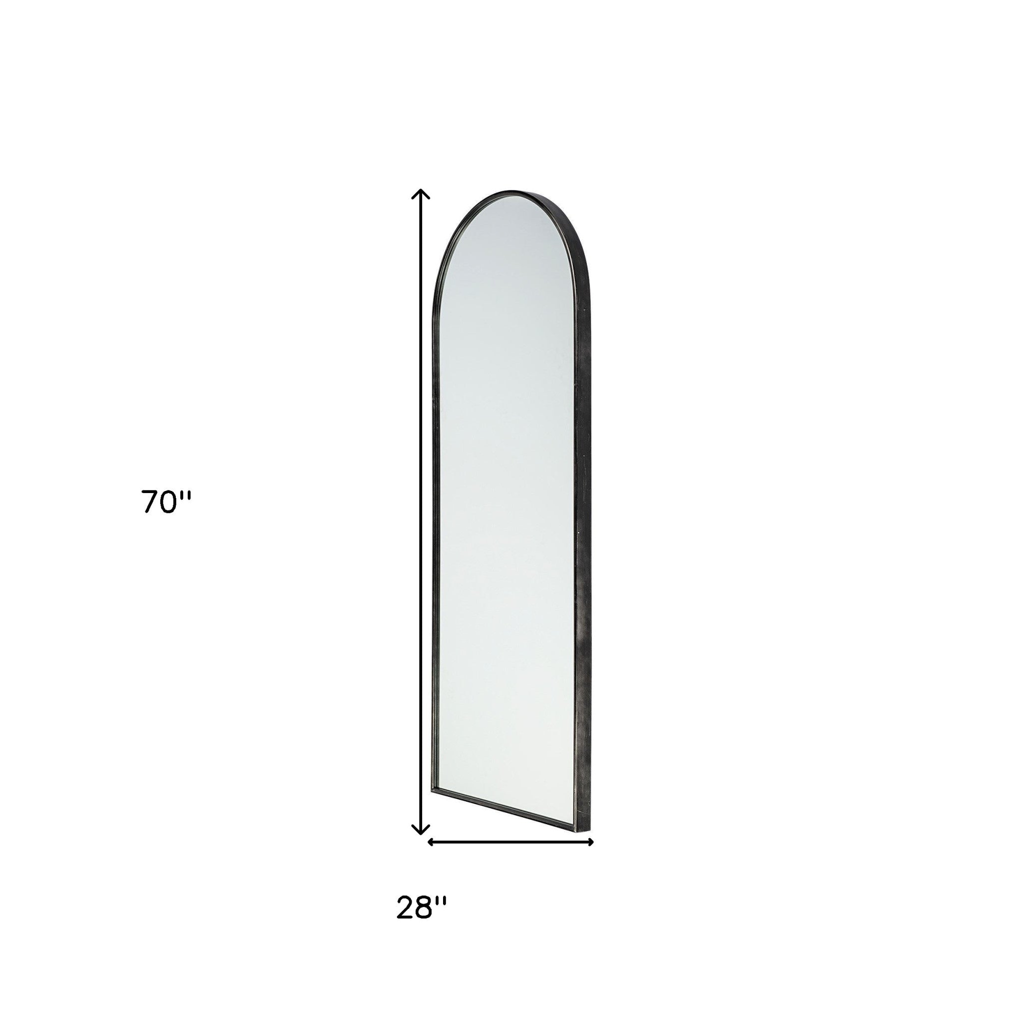 Black Arch Full Length Hanging Metal Mirror