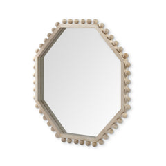 32" Octagon Natural Wood Frame Wall Mirror