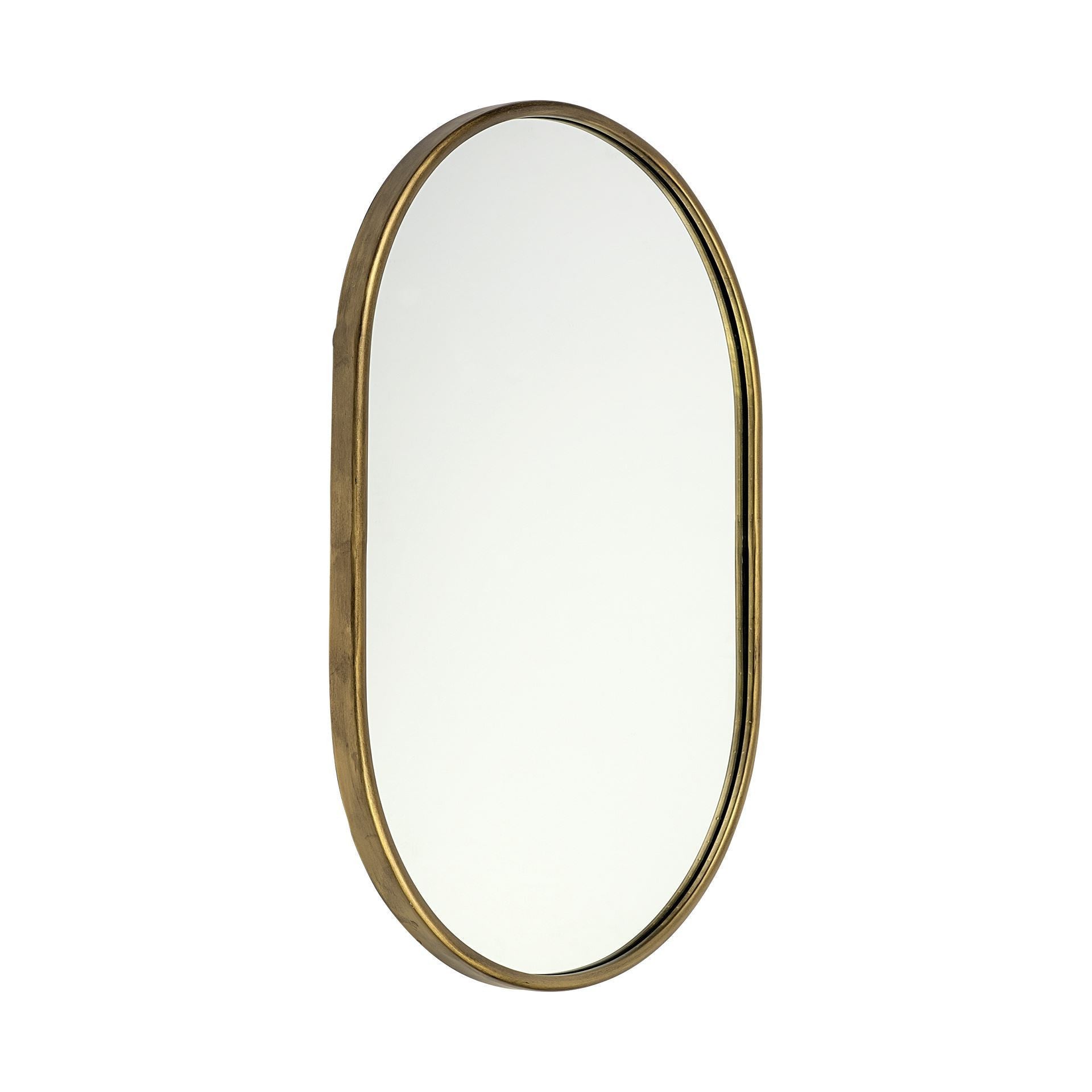 Gold Oval Accent Metal Mirror