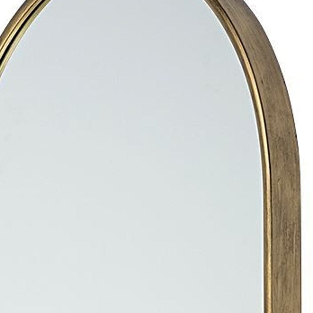 70" Gold Arch Metal Framed Accent Mirror - Homeroots