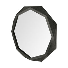 41" Octagon Black Wood Frame Wall Mirror - Homeroots