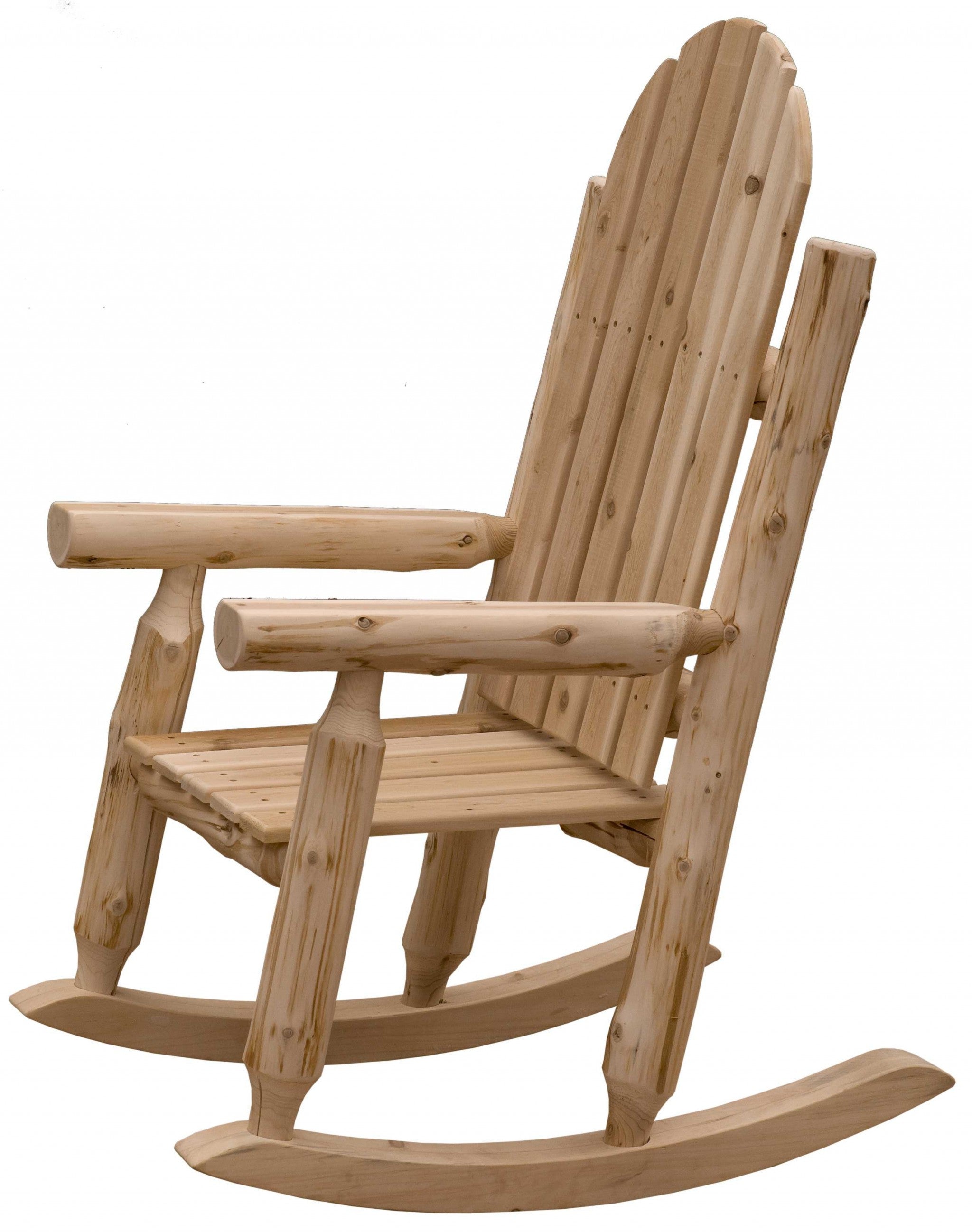 27" Natural Wood Solid Wood Indoor Outdoor Rocking Chair