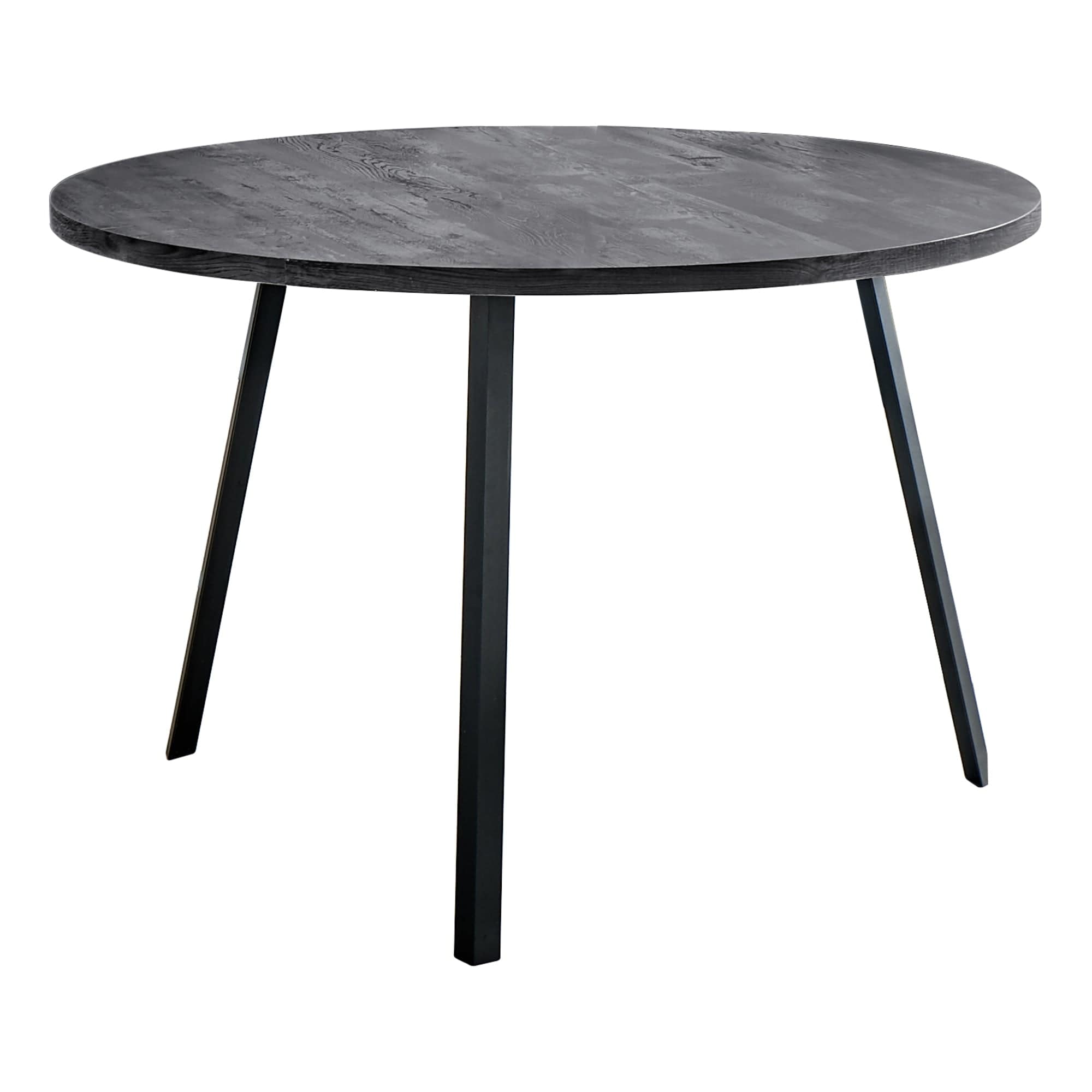 47" Gray And Black Rounded Metal Three Leg Base Dining Table - Homeroots