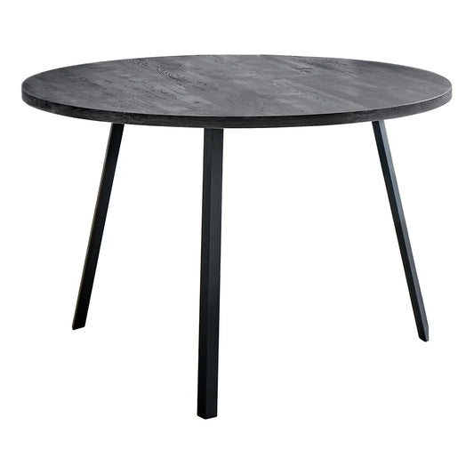 47" Gray And Black Rounded Metal Three Leg Base Dining Table - Homeroots