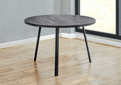 47" Gray And Black Rounded Metal Three Leg Base Dining Table - Homeroots