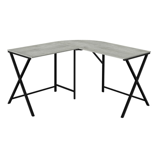 55" Gray and Black L Shape Computer Desk