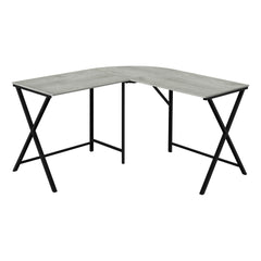 55" Gray and Black L Shape Computer Desk