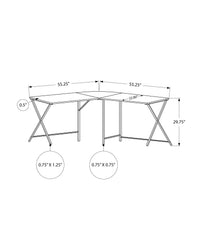 55" Gray and Black L Shape Computer Desk