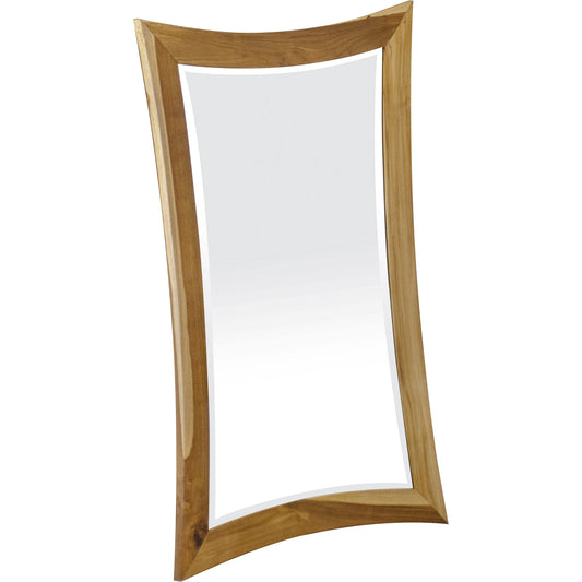 35" Brown Abstract Wood Framed Bathroom Vanity Mirror