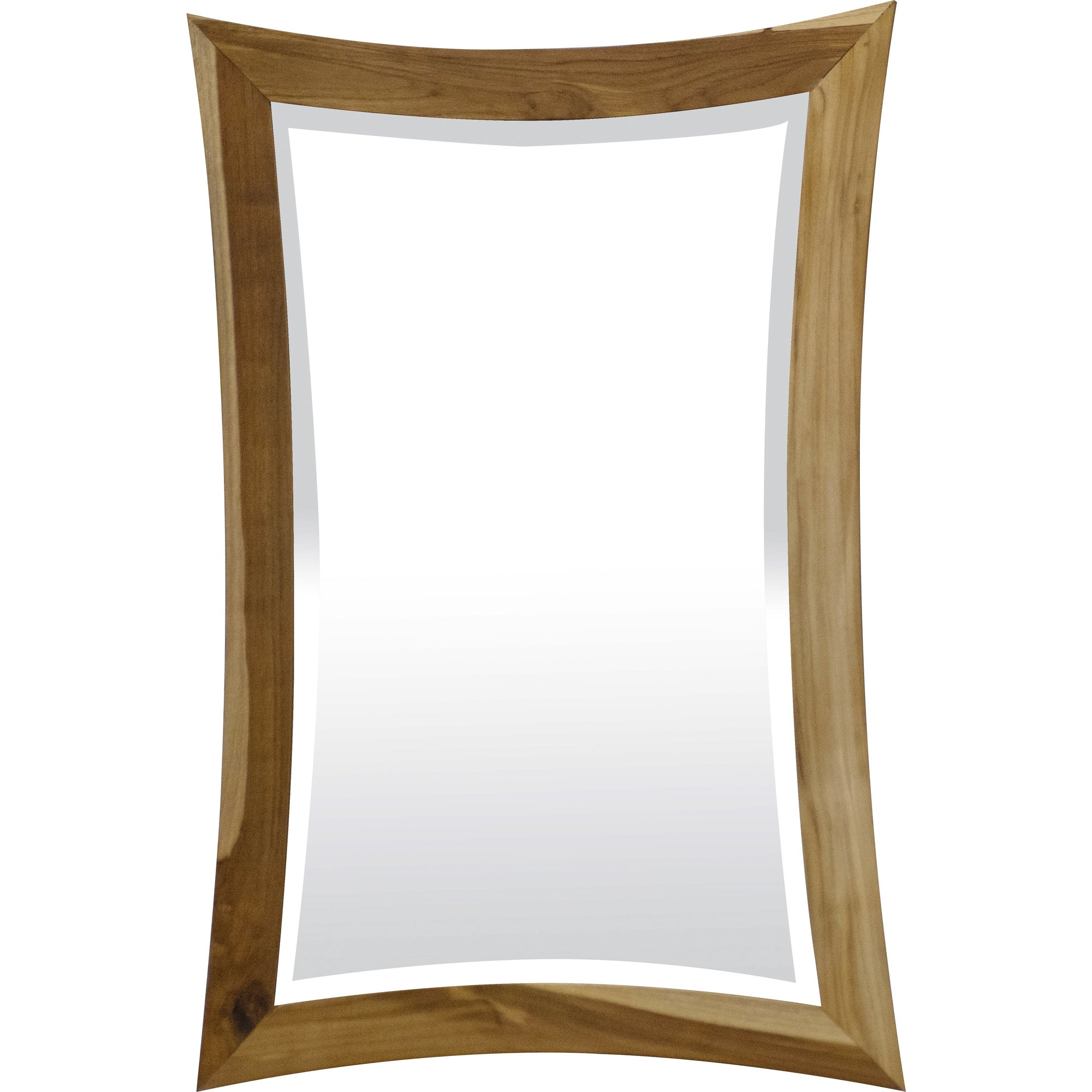 35" Brown Abstract Wood Framed Bathroom Vanity Mirror