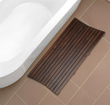 40" Dark Brown Teak Wood Bath Mat