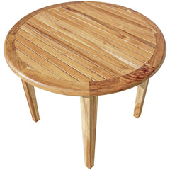 36" Natural Rounded Solid Wood Outdoor Dining Table