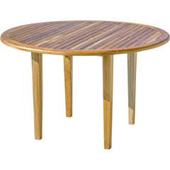 48" Natural Rounded Solid Wood Outdoor Dining Table - Homeroots