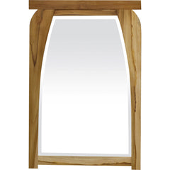 Modern Shape Teak Wall Mirror In Natural Finish