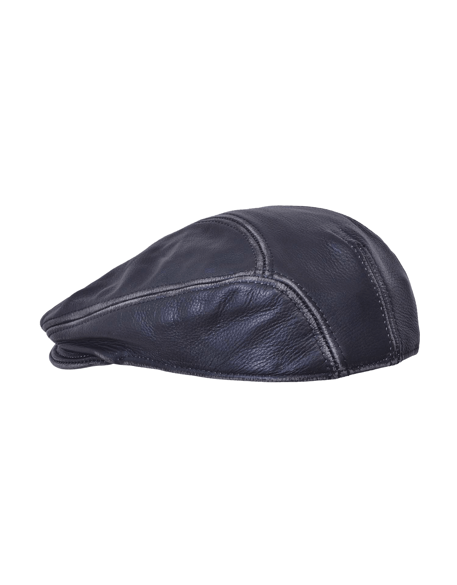 Unik International Mens Gray Cowhide Ascot Cap