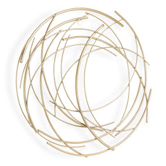 26" Gold Metal Abstract Round Hanging Wall Art Decor