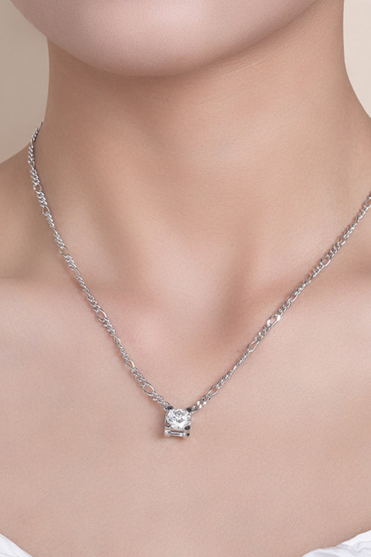 2 Carat Moissanite 925 Sterling Silver Pendant Necklace - Flyclothing LLC