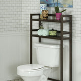 48" Espresso Finish 2 Tier Solid Wood Over Toilet Organizer