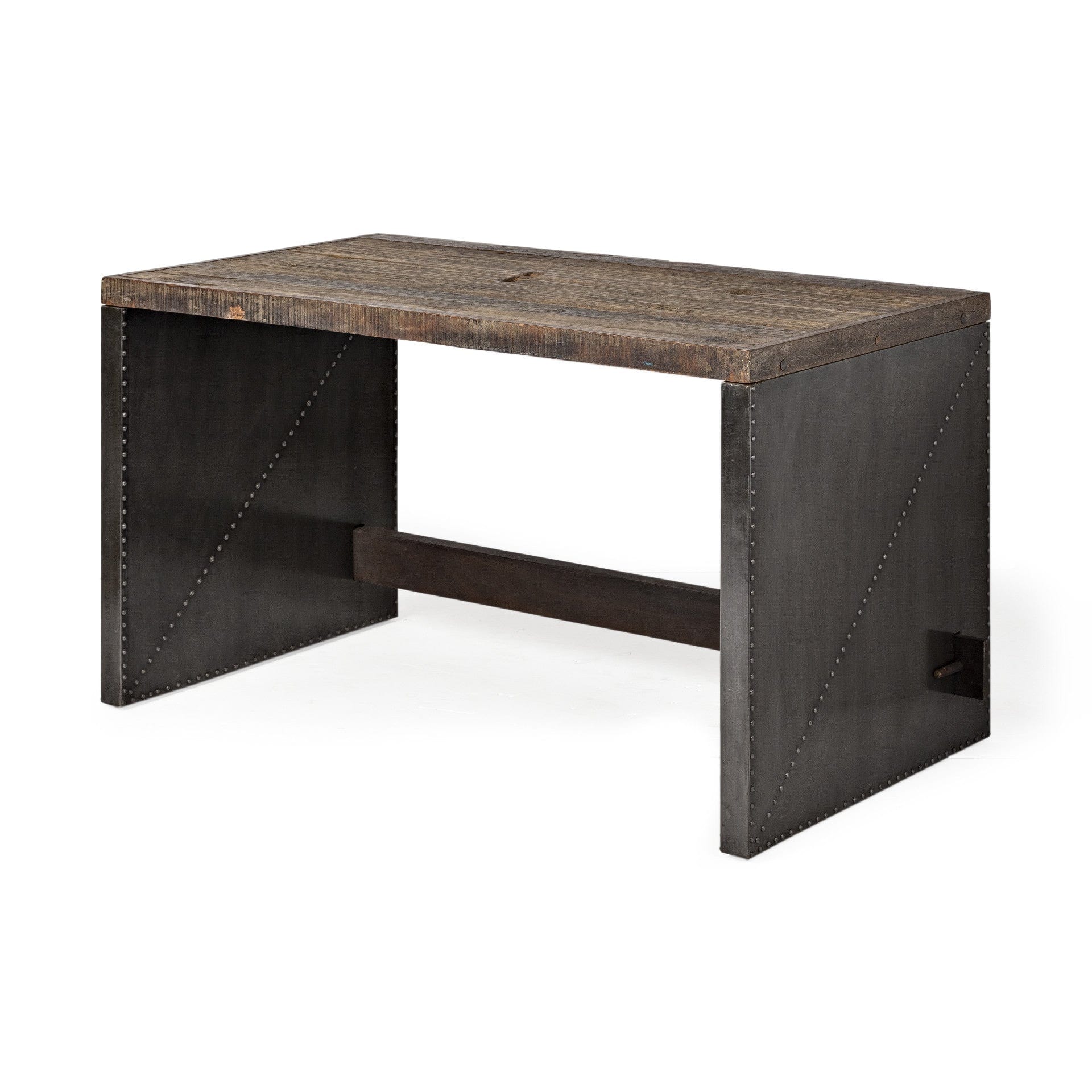 28" Dark Brown and Gray Writing Desk - Homeroots