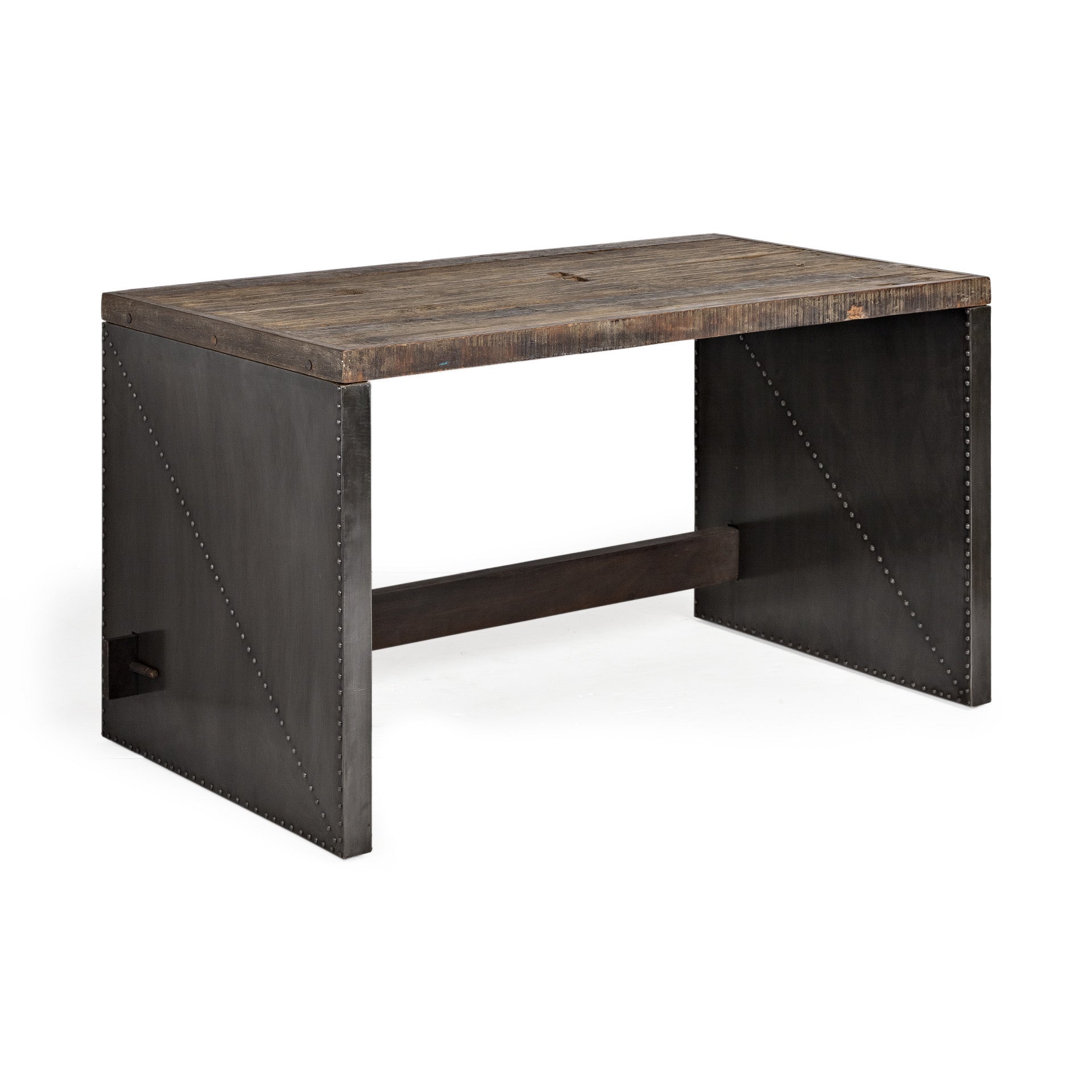 28" Dark Brown and Gray Writing Desk