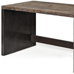 28" Dark Brown and Gray Writing Desk - Homeroots