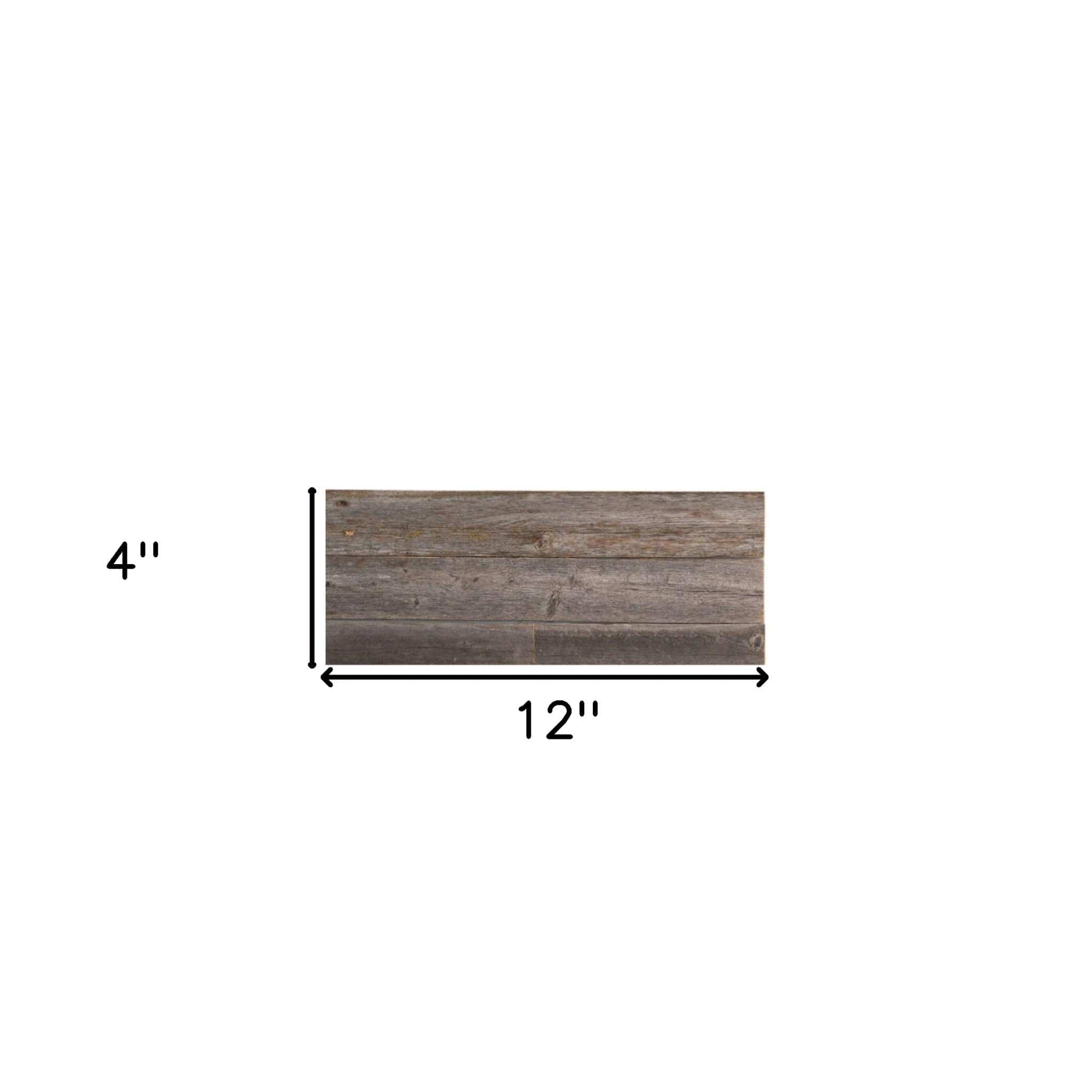 Set of Six 4" X 12" Gray and Brown Wood Planks Wall Decor - Homeroots