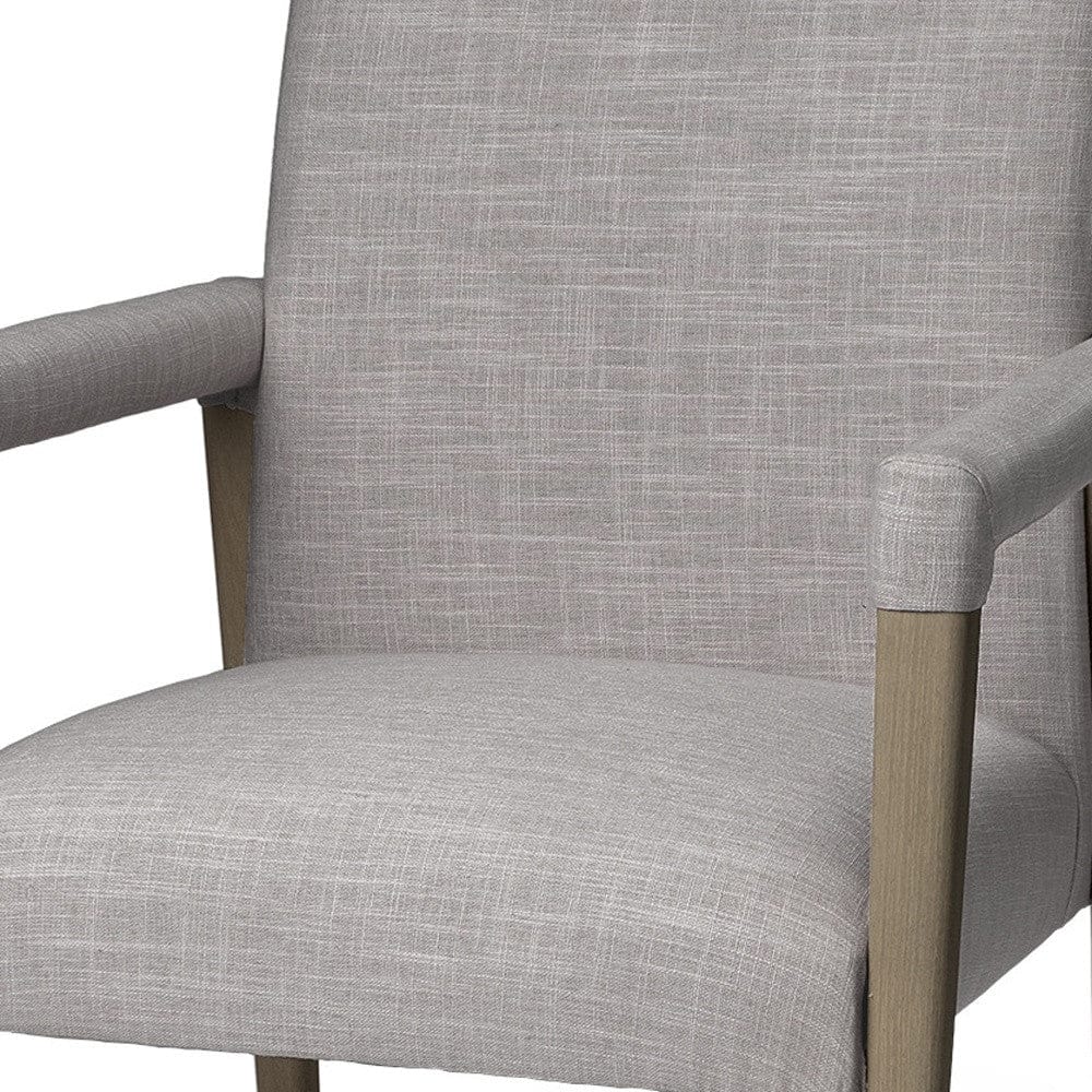 Gray And Brown Upholstered Fabric King Louis Back Dining Arm Chair - Homeroots