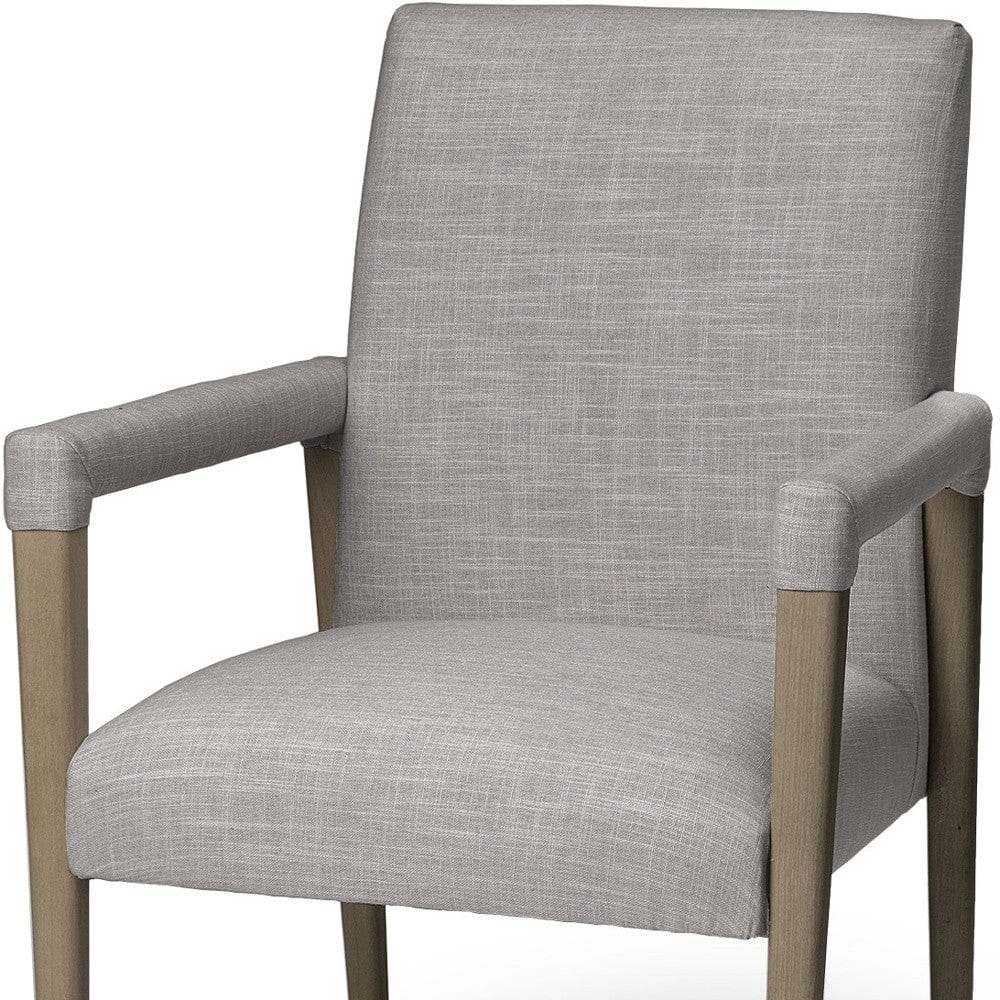 Gray And Brown Upholstered Fabric King Louis Back Dining Arm Chair - Homeroots