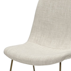 Set Of Two Cream And Gold Upholstered Fabric Side Chairs