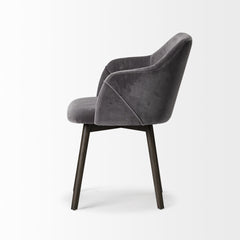 Gray And Black Upholstered Fabric Dining Arm Chair - Homeroots