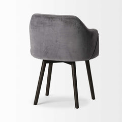 Gray And Black Upholstered Fabric Dining Arm Chair - Homeroots