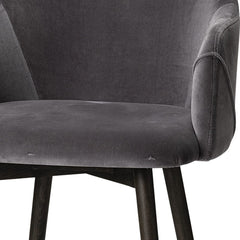 Gray And Black Upholstered Fabric Dining Arm Chair - Homeroots