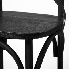 Set Of Two Black Wood Cross Back Side Chairs