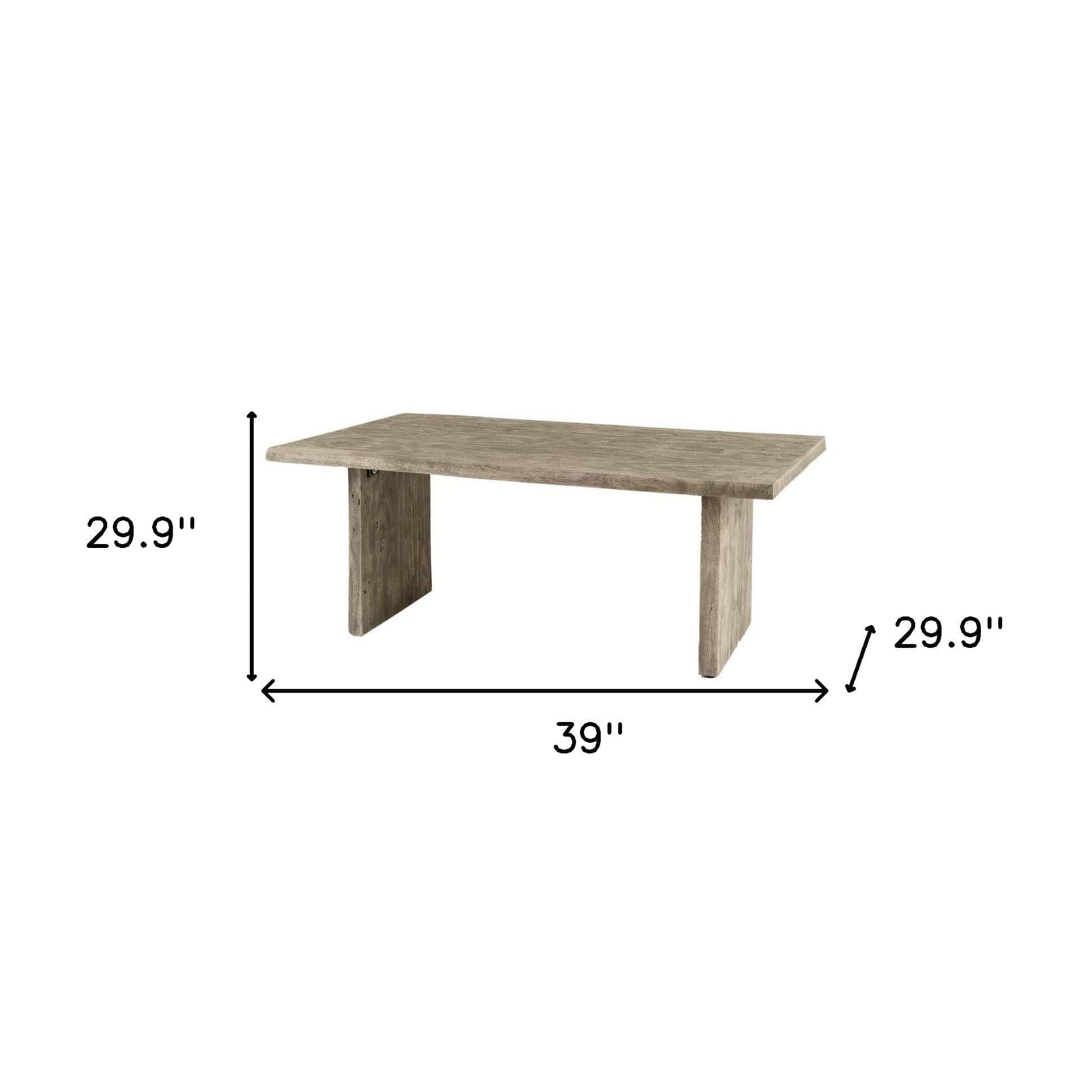 80" Gray Solid Wood Sled Base Dining Table - Homeroots