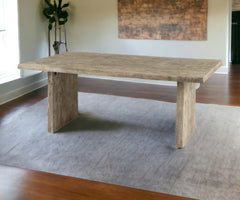 80" Gray Solid Wood Sled Base Dining Table - Homeroots