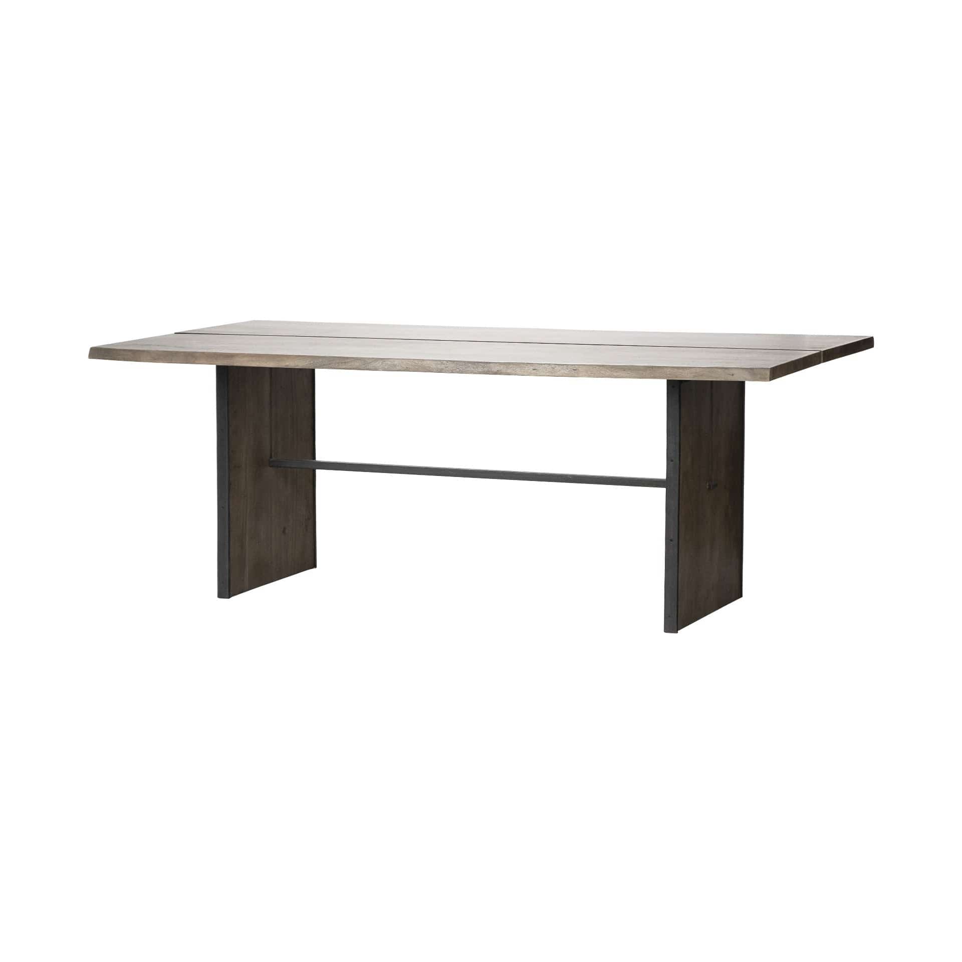 84" Brown Solid Wood Sled Base Dining Table - Homeroots