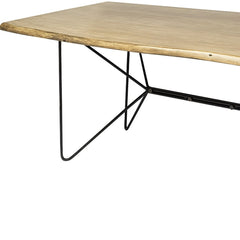 80" Brown And Black Solid Wood And Metal Dining Table - Homeroots